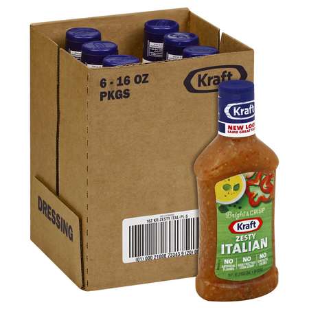 KRAFT Kraft Zesty Italian Dressing 16 fl. oz. Bottles, PK6 00021000733439